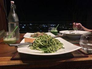 Zoodles with a view at Santosa Vegan Restaurant in Phuket