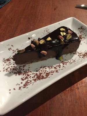 Raw chocolate pie at Santosa Vegan Restaurant in Phuket