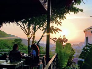Sunset at Santosa Vegan Restaurant in Phuket