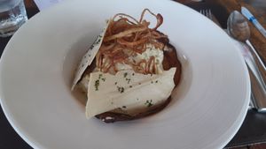 Marinated kelp noodles (carbonara style). Raw and gluten free. at Santosa Vegan Restaurant in Phuket