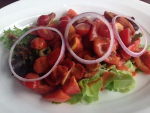 tomatoes salad at Santosa Vegan Restaurant in Phuket
