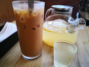 Ice kopi and yuzi tea at Nature Cafe - Boon Lay Way in West Singapore