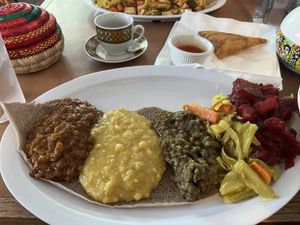   at Taffach Ethiopian Restaurant in Davis