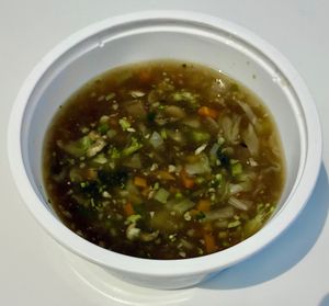 Manchow soup at Mohan Bhog Restaurant in Dubai