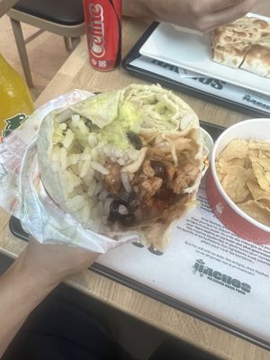 Inside burrito   at Nachos in Puteaux