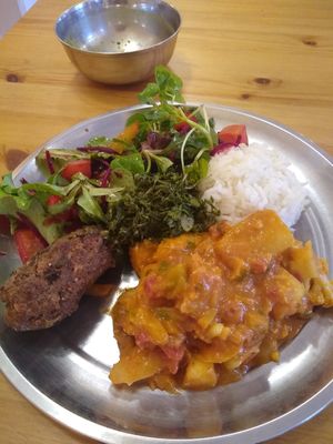 Lunch plate at Hare Krishna in Lisbon