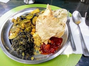 main dish at Hare Krishna in Lisbon