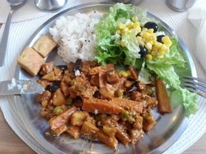 Lot's of veggie delicious food at Hare Krishna in Lisbon