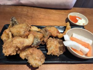 Fried oyster mushrooms at Tâm Vegan in Hue