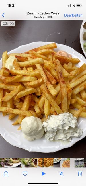 Fries with a ton of sauces😛😛🚨😍 at Gartenbeiz zum Gaul in Zurich