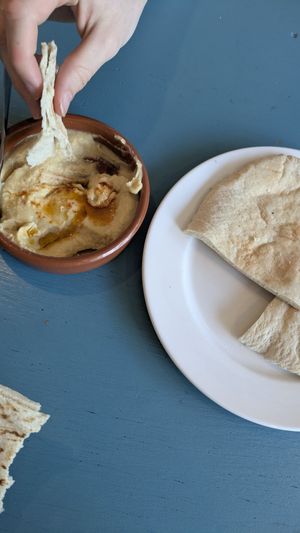 Greek night hummus + pitta at Planted Community Cafe, Refillery and Hub in Cheltenham