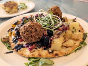 Lebanese flatbread at Planted Community Cafe, Refillery and Hub in Cheltenham