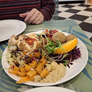 Mezze for two. Yum. at Planted Community Cafe, Refillery and Hub in Cheltenham