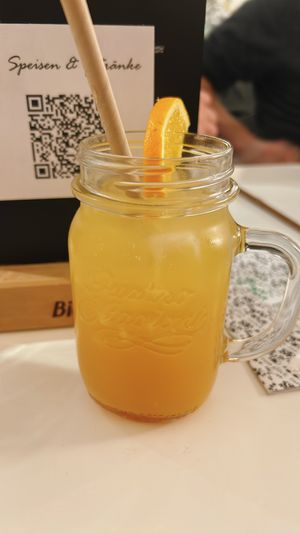 sea buckthorn & ginger drink  at Zurueck zum Glueck in Hannover