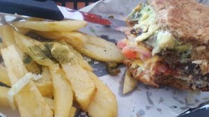 Burger  at La Oveja Verde in Monterrey