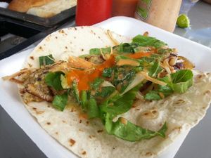 Oat Chicharrón Burrito at La Oveja Verde in Monterrey