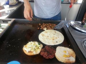 TVP burgers at La Oveja Verde in Monterrey