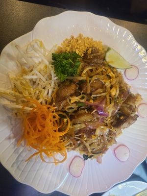 Mock duck pad thai - vegan at Thai Food Near Me in New York City