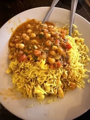 chickpea dish on rice at Curry Express  in Belgrade