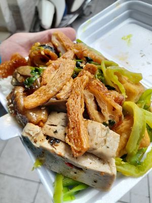 My take away vegan food at Cơm Chay Hoàng Kim in Ho Chi Minh City