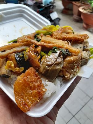 My take away com chay at Cơm Chay Hoàng Kim in Ho Chi Minh City