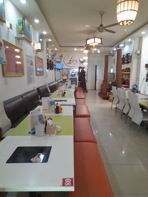 Dining area at the back at Cơm Chay Hoàng Kim in Ho Chi Minh City