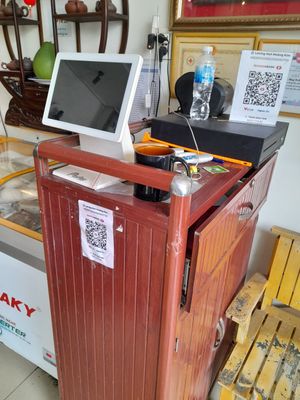 Payment by cash or bank transfer at Cơm Chay Hoàng Kim in Ho Chi Minh City