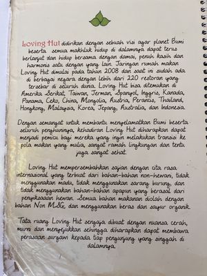 Loving Hut ethos  at Loving Hut in Denpasar