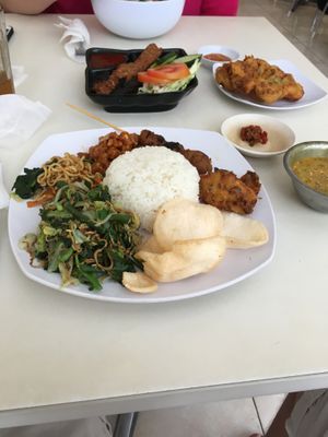 Nasi campur at Loving Hut in Denpasar
