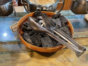 Activated charcoal bread at Spazziano in Rio De Janeiro