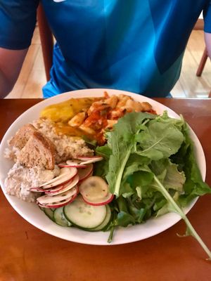 Buffet - variety of salad, hot dishes and soup at Spazziano in Rio De Janeiro