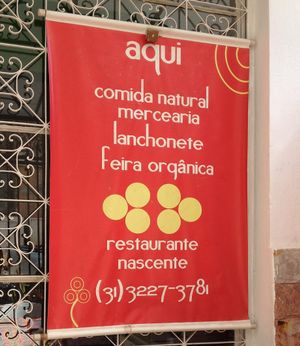 Sign outside at Nascente um Gosto de Sol in Belo Horizonte
