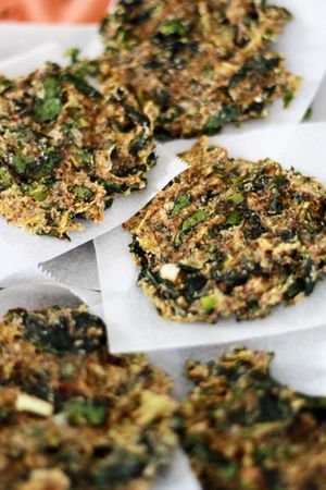 Mücver - Swiss chard & zucchini raw fritters, inspired by Turkish Mücver. Warm from the dehydrator — they look like the real thing and taste even better. A crunchy little mirac at Delidolu Wholesome Kitchen in Bodrum