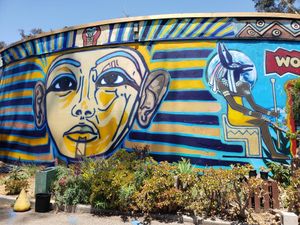 The side of the building! Beautiful  at WorldBeat Cafe in San Diego