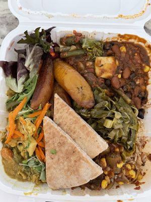 combo plate at WorldBeat Cafe in San Diego