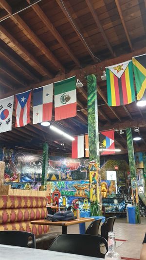 Inside / seating area at WorldBeat Cafe in San Diego