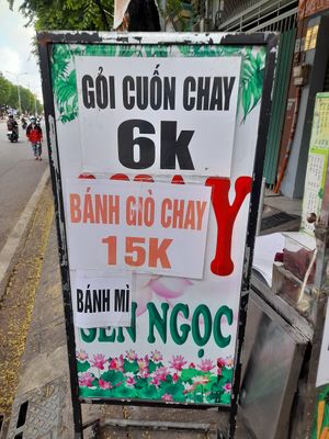 Sign outside at Quan Chay Sen Ngoc in Ho Chi Minh City