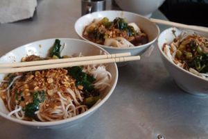 Noodles dishes are cheap, and you can easily have a couple if you're a big eater. at Wenjun in Jianshui