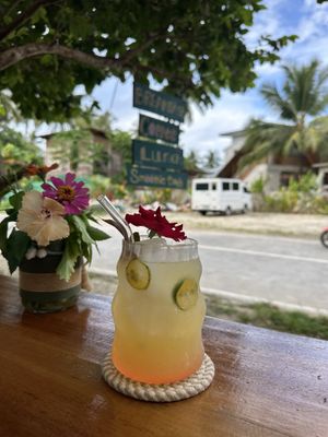 Bestseller hibiscus lemonade  at The Wavy Moon in Siargao