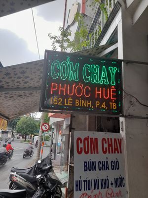Outside sign at Cơm Chay Phước Hue in Ho Chi Minh City
