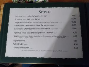 Menu at Weingut Feuerwehr Wagner in Vienna