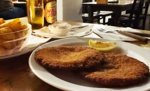 Vegan Schnitzel at Weingut Feuerwehr Wagner in Vienna