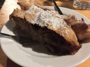 huge apple strudel for 3.4€ at Weingut Feuerwehr Wagner in Vienna