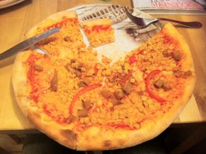 Mexicana pizza (vegan) :) at Pizza Pinocchio in Vienna