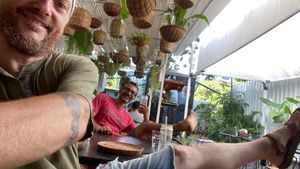 Fun place to chill with vegan snacks 💚 (but we aren’t always there 😉 )  at Alra Cafe in Viluppuram