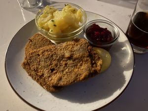 Vegan schnitzel at Augustin in Vienna