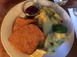 Vegan Seitan Shnitzel at Augustin in Vienna