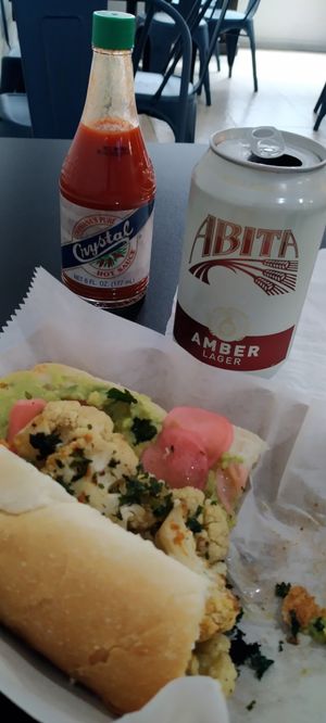 The cauliflower poboy -- one half had already gone MIA at the time of the photo. at Killer Poboys in New Orleans