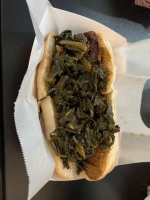 Greens and sweet potato po boy  at Killer Poboys in New Orleans