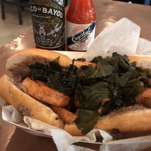 Sweet potato and kale vegan poboy  at Killer Poboys in New Orleans